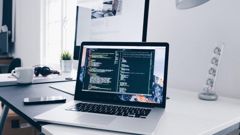 Programmer coding home office MacBook